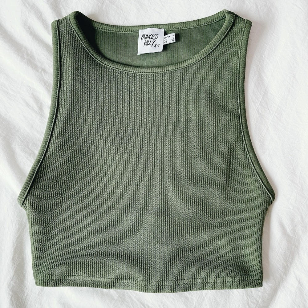 princess polly army green tank top